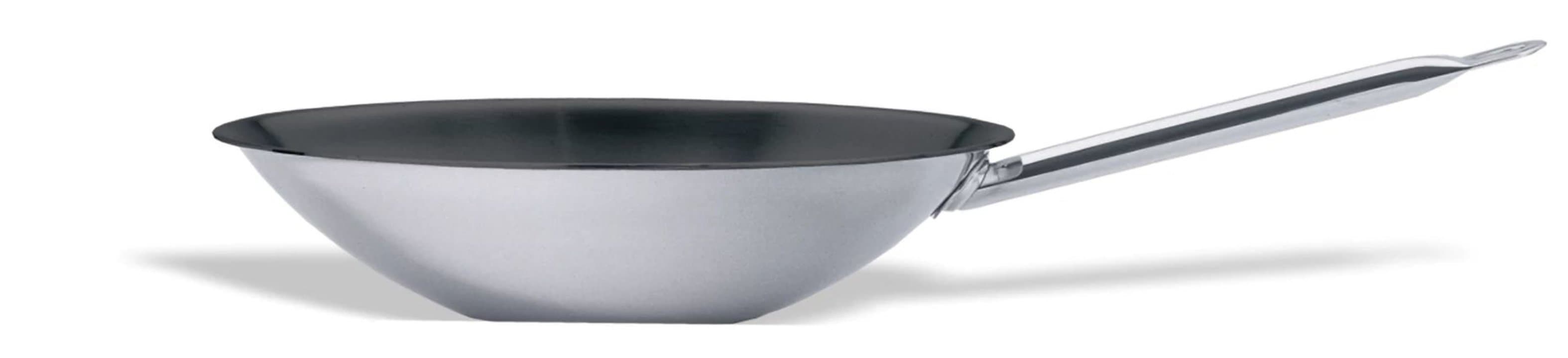 Flat-bottom wok 36 cm multimetal induction-ready