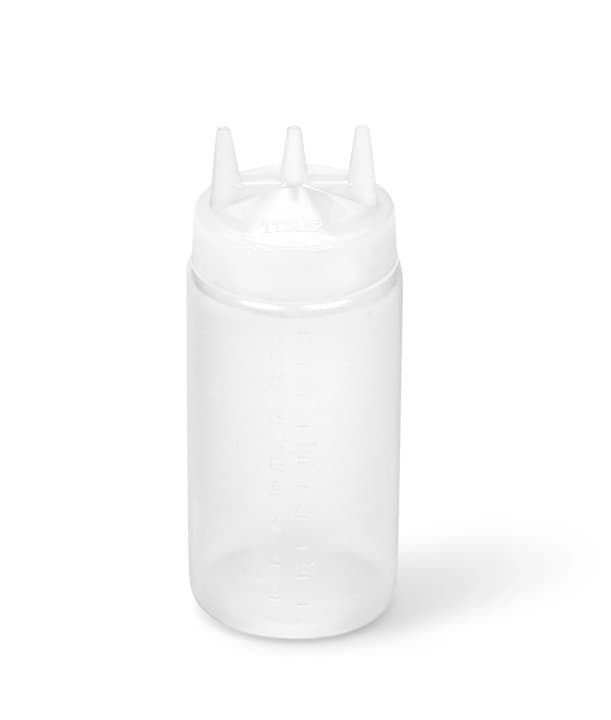 16-ounce Traex® Color-Mate Tri Tip™ wide-mouth clear squeeze dispenser with clear top