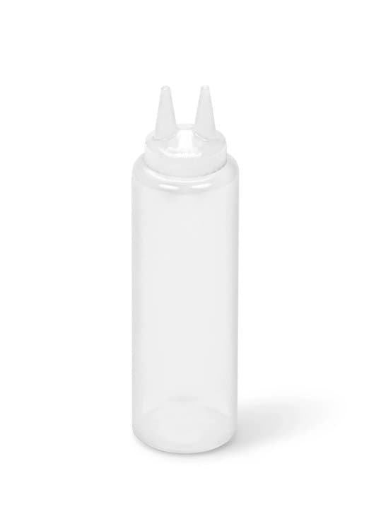 12-ounce Traex® Color-Mate Twin Tip™ clear squeeze dispenser with clear top