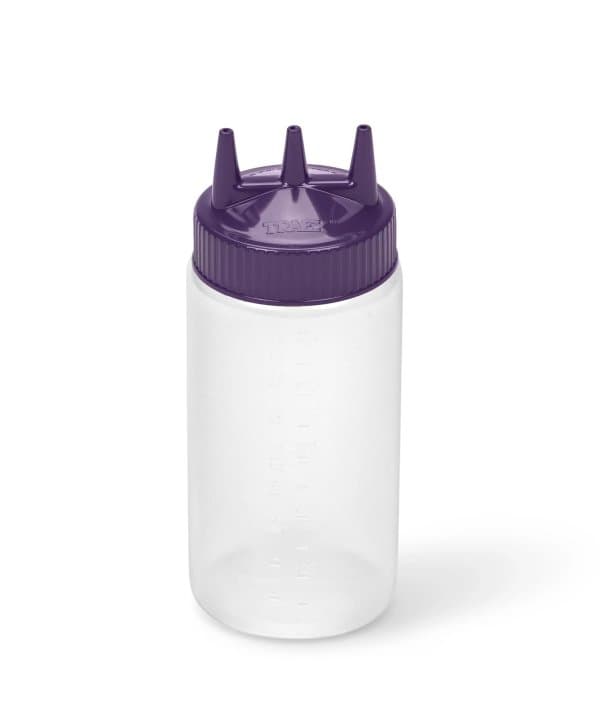 16-ounce Traex® Color-Mate Tri Tip™ wide-mouth clear squeeze dispenser with purple top