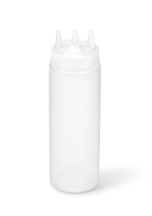 24-ounce Traex® Color-Mate Tri Tip™ wide-mouth clear squeeze dispenser with clear top