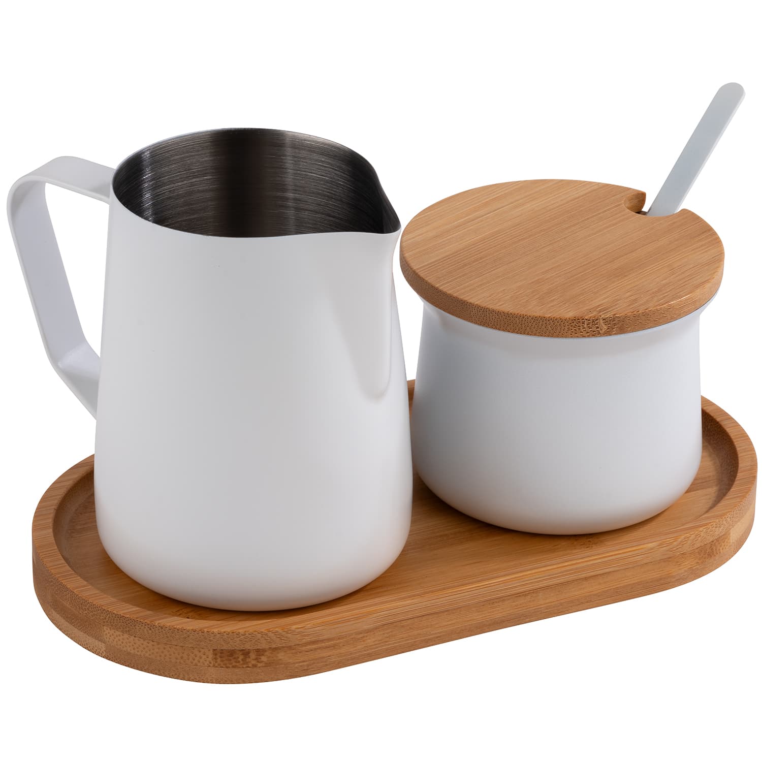 Miluro tejes és sugar szett bamboo, stainless steel