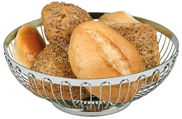 Kenyeres és gyümölcsös kosár, kerek átm. 17,5 cm, m: 7 cm