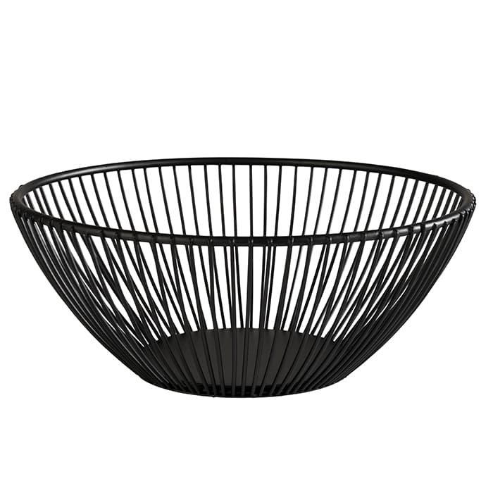 Svart kosár fekete átm. 20 cm, m: 8 cm
