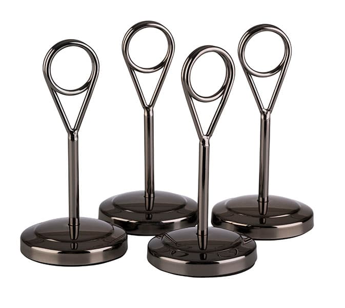 Table stands, 4 db szett fekete rozsdamentes acél átm. 5 cm, m: 10,5 cm