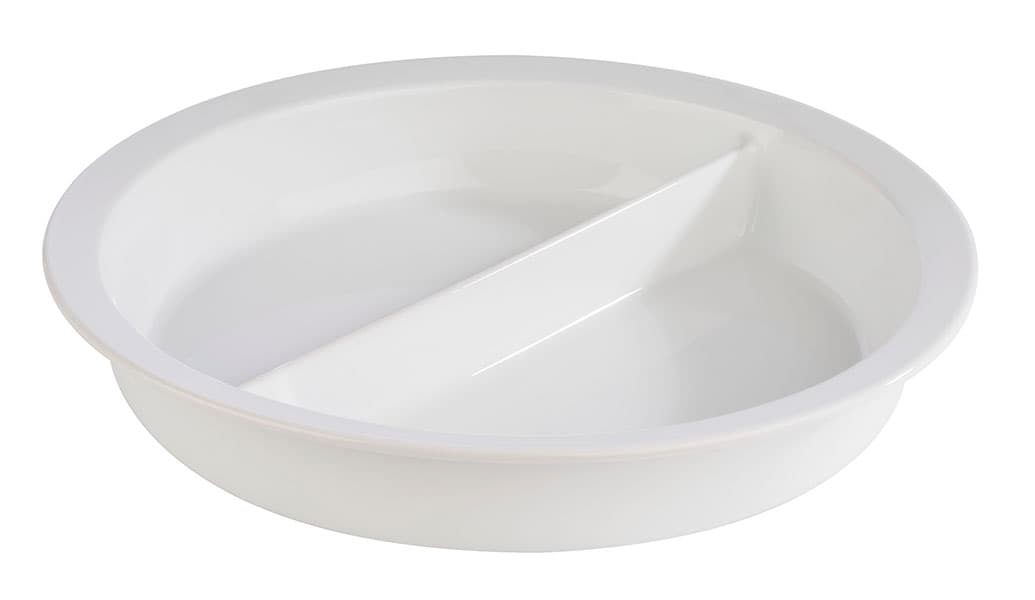 Porcelán insert, divided átm. 39 cm, m: 6 cm, 3,5 l