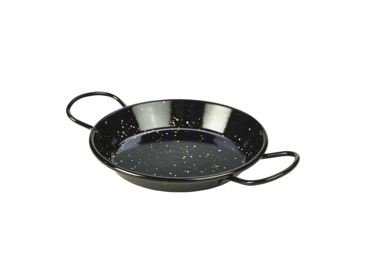 Fekete zománcozott Paella serpenyő 15 cm