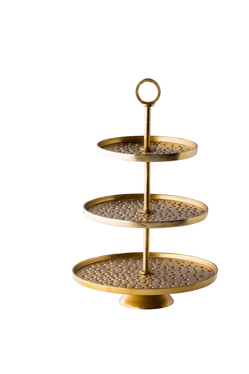 Arany etagère 3-szintes Ø30/25/20cm x47 cm