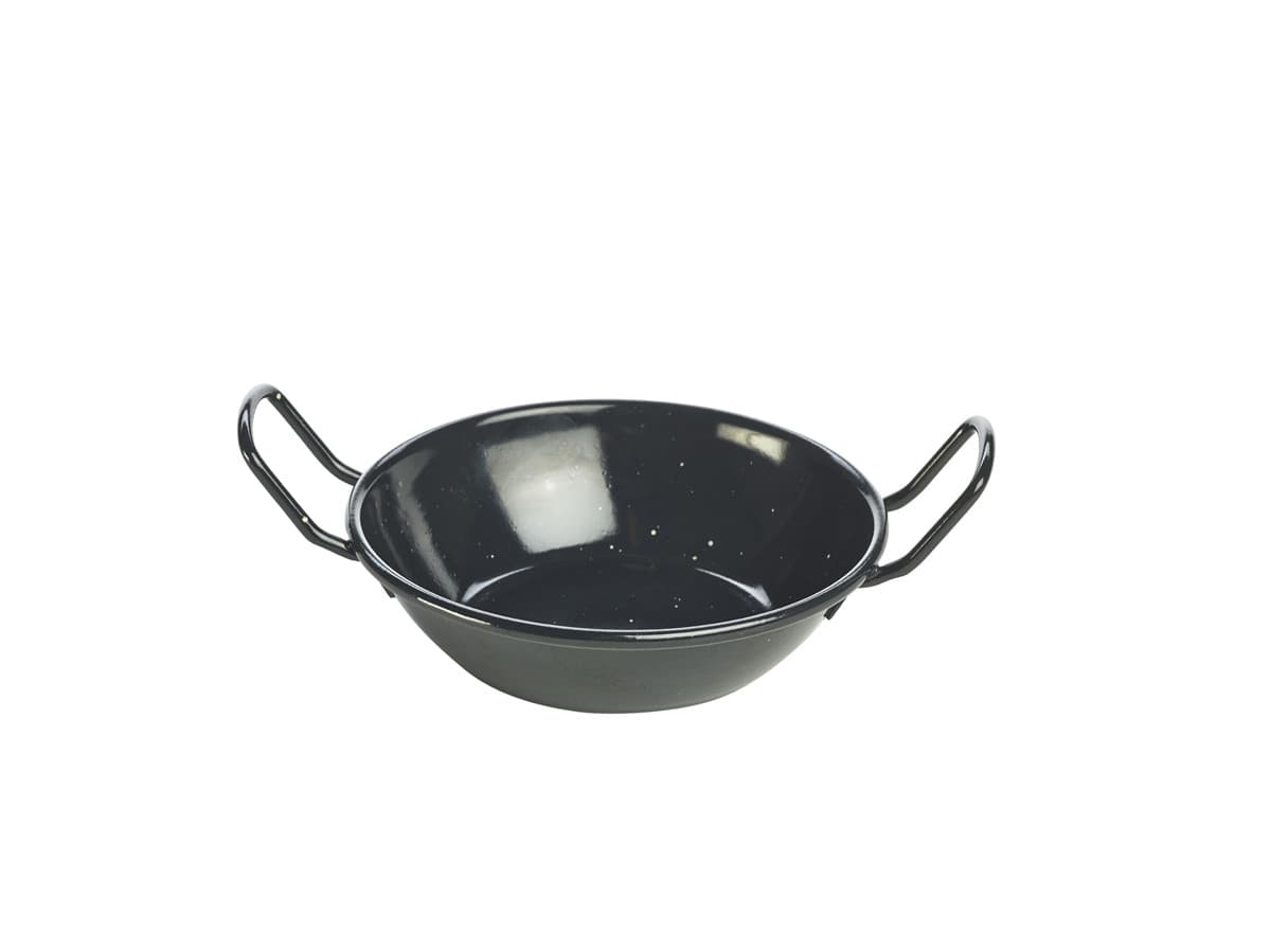 Zománc tálka, fekete, 14 cm