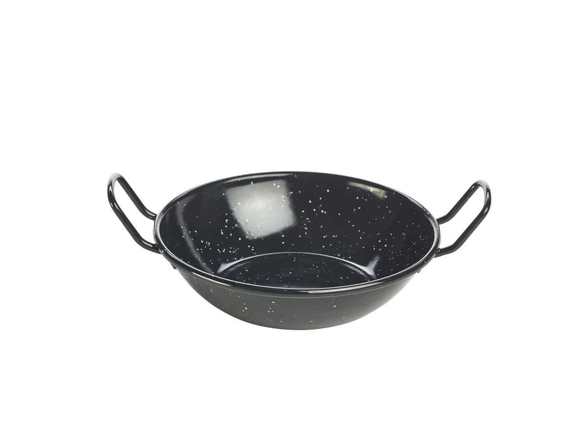 Zománc tálka, fekete, 16 cm