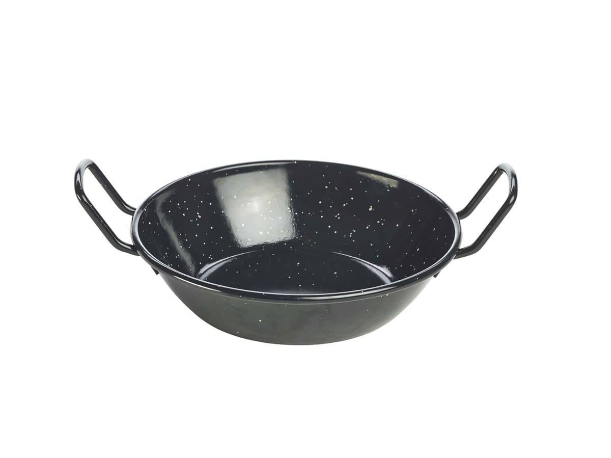 Zománc tálka, fekete, 18 cm