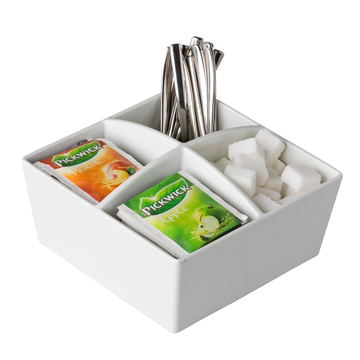 4-compartment teás & cukortartó, 15,5 cm