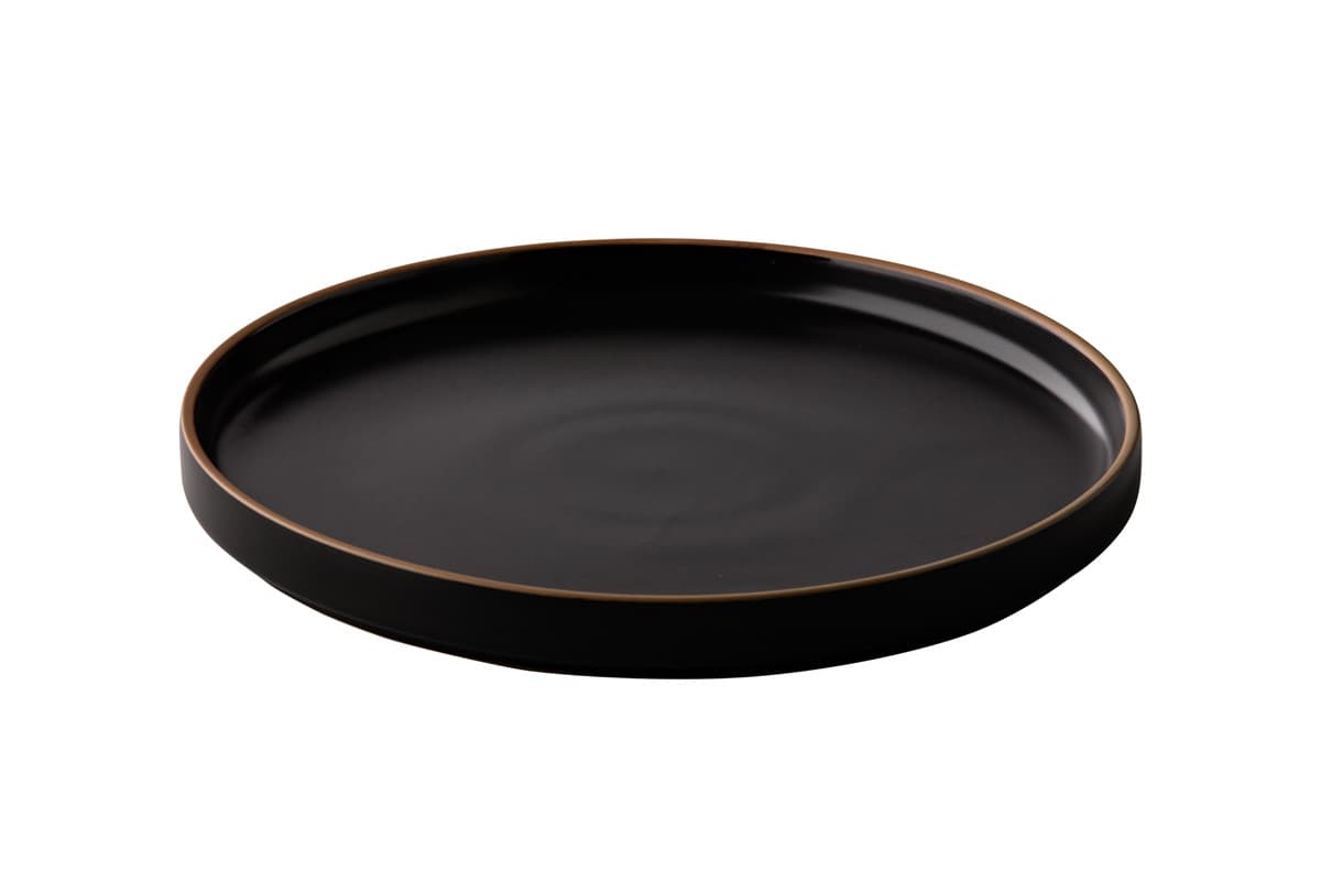 Japan alacsony tányér, fekete, 23 cm