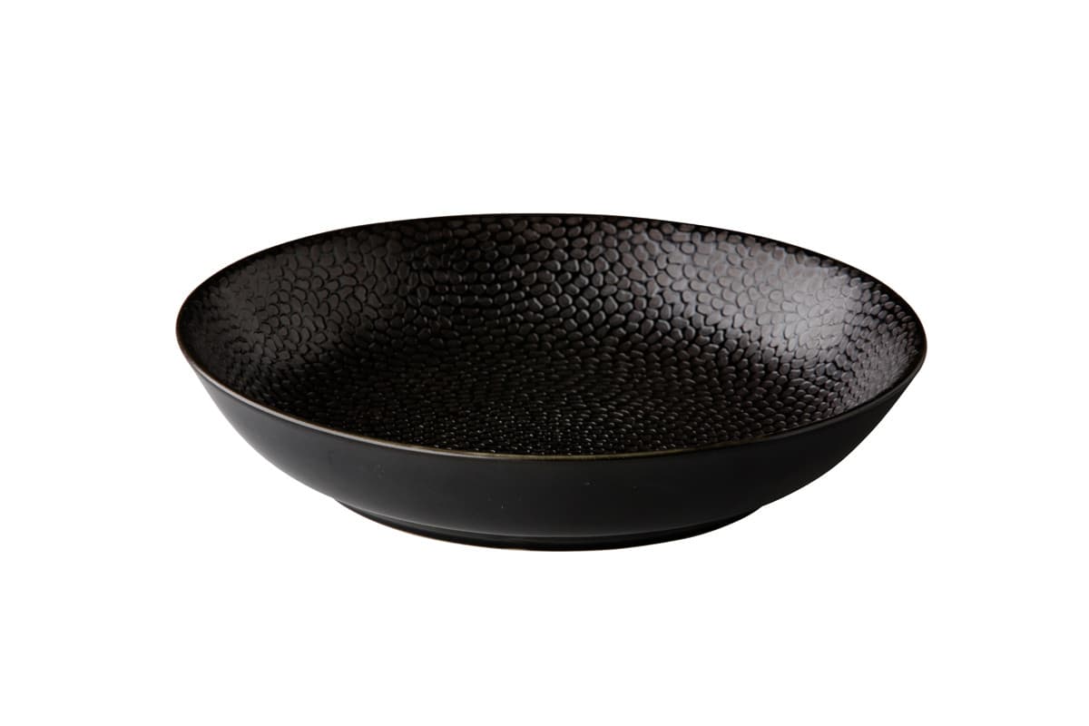Honeycomb coupe tésztás tányér, fekete, 21 cm