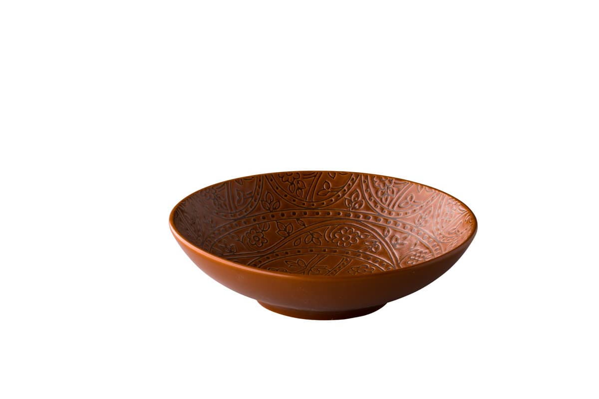 Barcelona mélytányér, barna, 19 cm