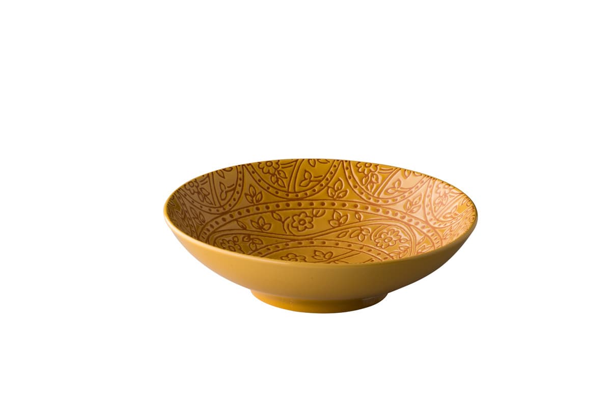 Barcelona mélytányér, okker, 19 cm