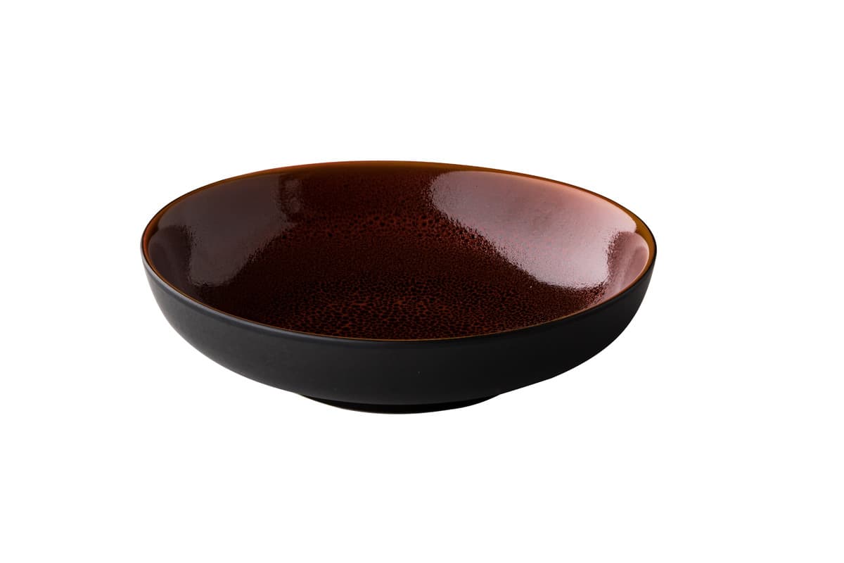 Speckle mély reaktív tányér glaze, piros, 22 cm