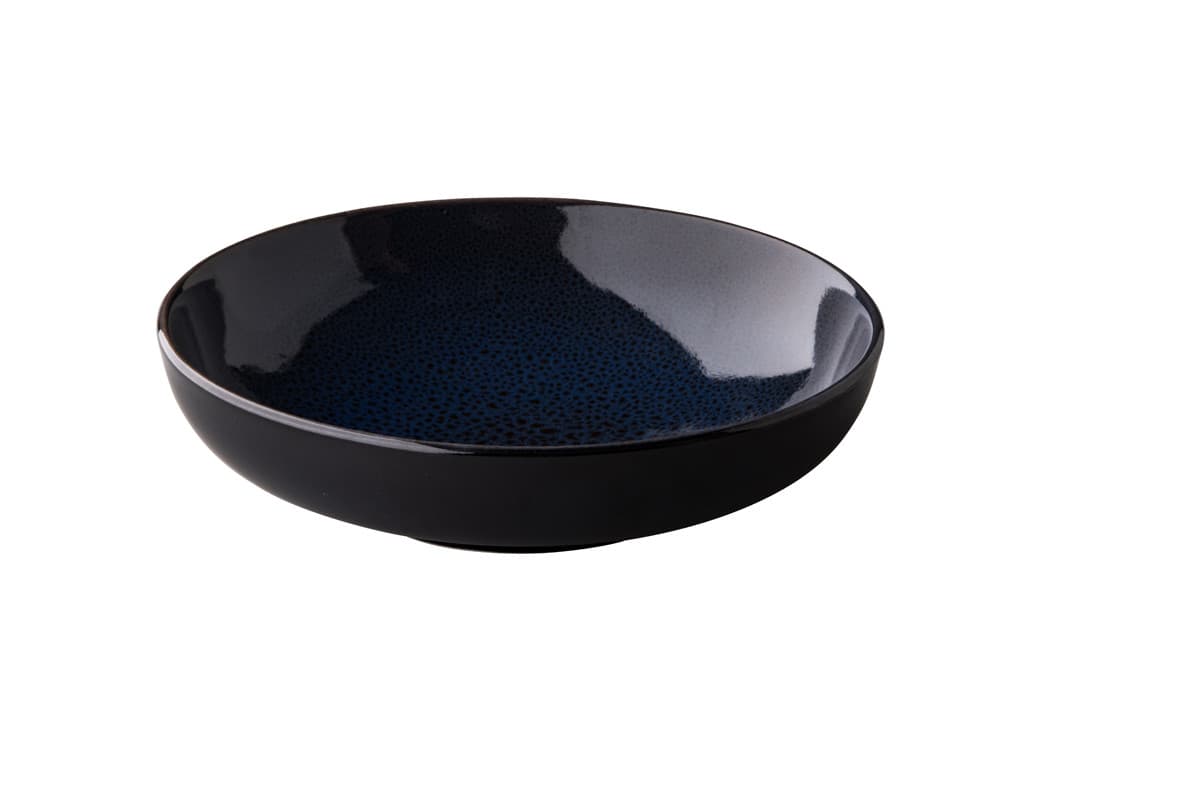 Speckle mély reaktív tányér glaze, kék, 22 cm