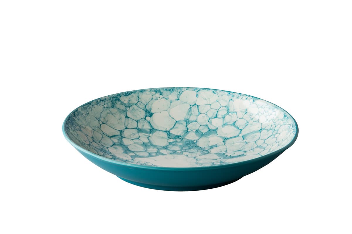 Bubble mélytányér, türkiz, 25,5 cm