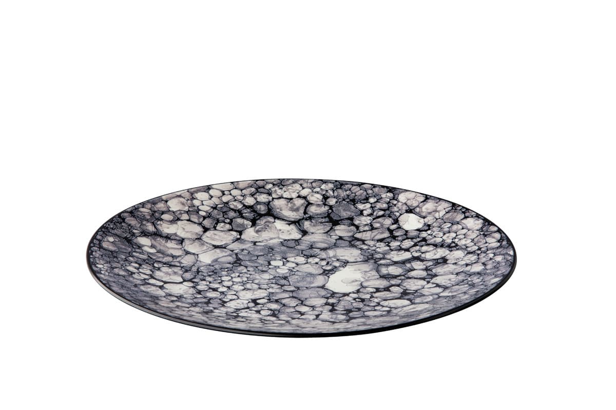 Bubble tányér, fekete, 27,5 cm