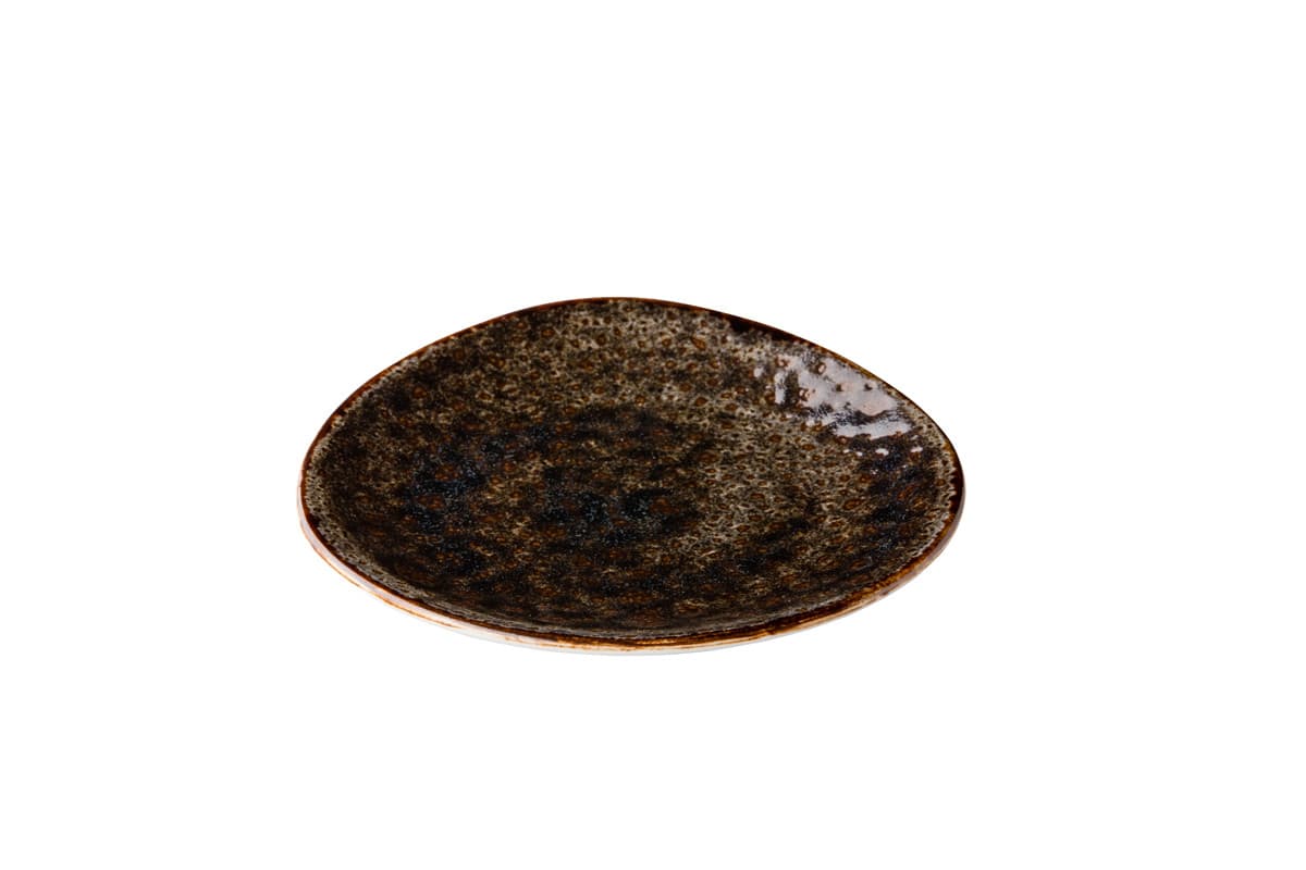 Jersey háromszög tányér, barna, 17 cm