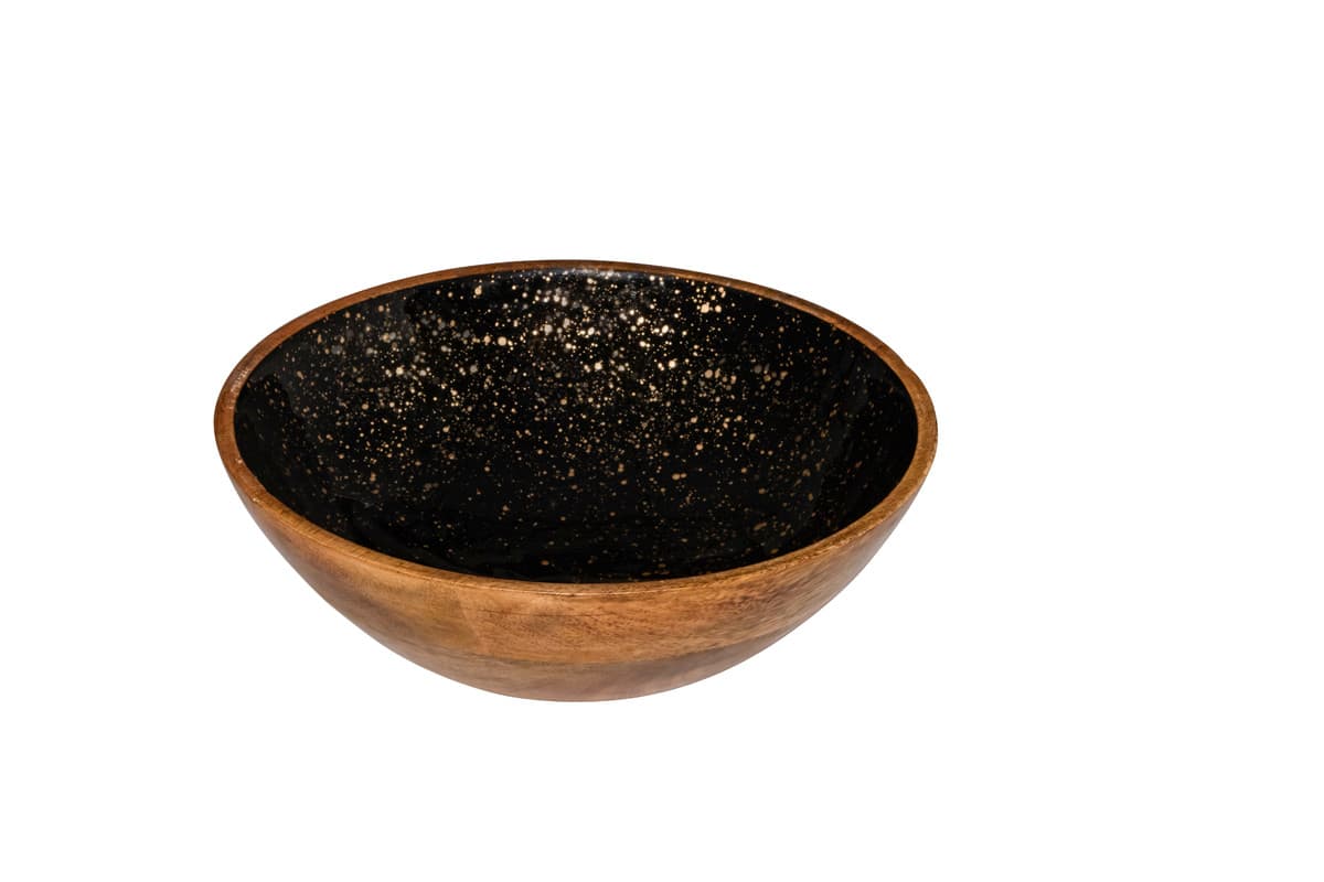 Mangófa tál, fekete, Ø 25 x 7,5 cm