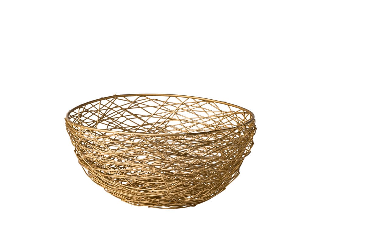 Drót kosár, arany, 30 cm