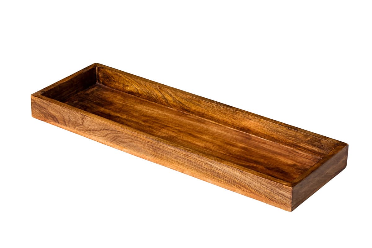 Szögletes fa tálaló mangófa tányér, 62 x 21 cm